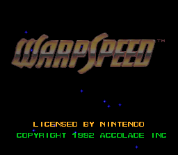 Warp Speed (USA) Title Screen